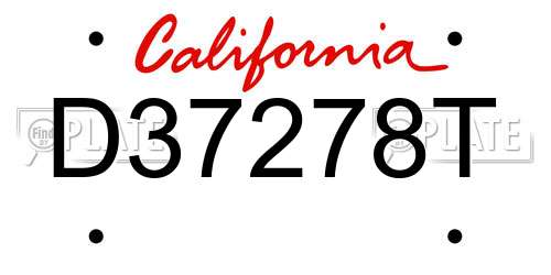 D37278T California License Plate