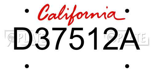 D37512A California License Plate