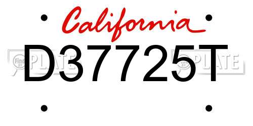 D37725T California License Plate