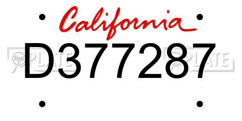 D377287 California License Plate