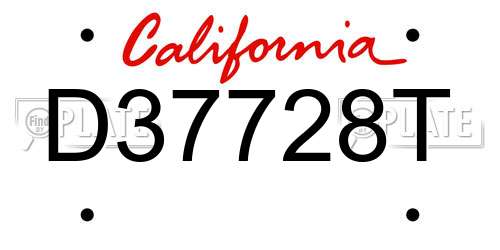 D37728T California License Plate