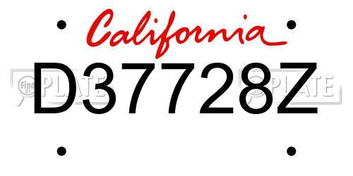 D37728Z California License Plate