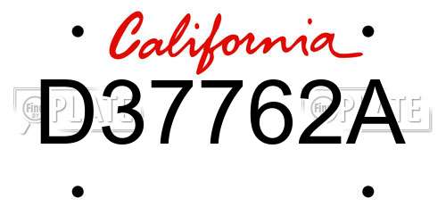 D37762A California License Plate