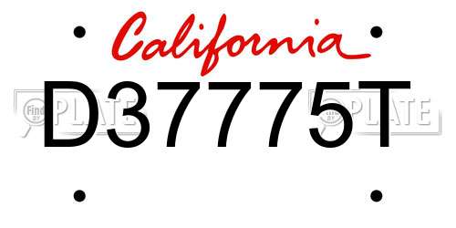 D37775T California License Plate