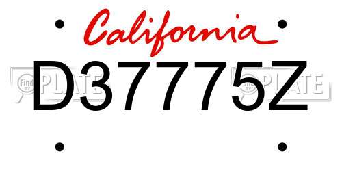 D37775Z California License Plate