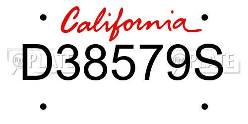 D38579S California License Plate