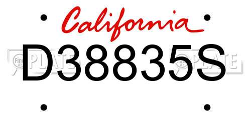 D38835S California License Plate
