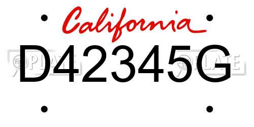 D42345G California License Plate