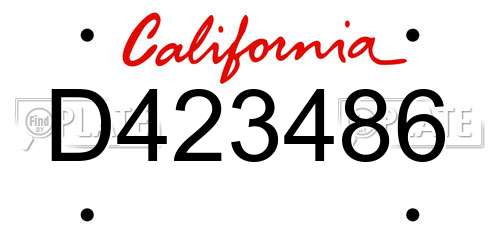 D423486 California License Plate