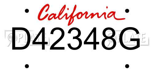 D42348G California License Plate