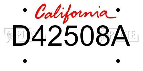 D42508A California License Plate