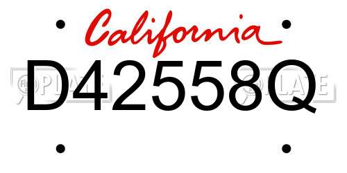 D42558Q California License Plate