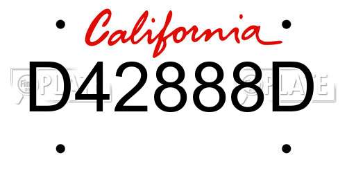 D42888D California License Plate