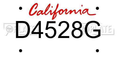 D4528G California License Plate