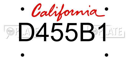 D455B1 California License Plate