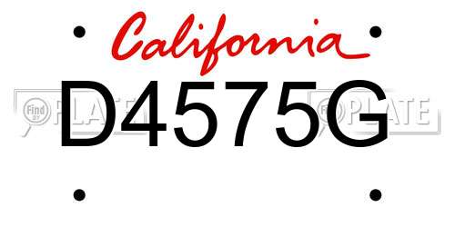 D4575G California License Plate