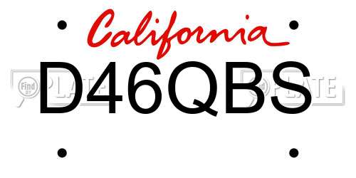 D46QBS California License Plate