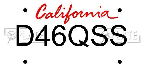 D46QSS California License Plate