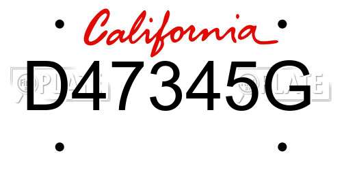 D47345G California License Plate
