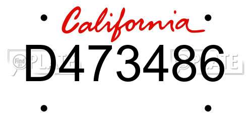 D473486 California License Plate