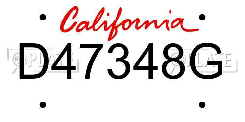D47348G California License Plate
