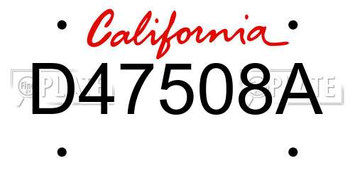D47508A California License Plate