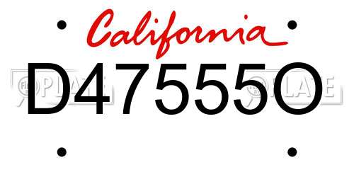 D47555O California License Plate