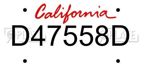 D47558D California License Plate