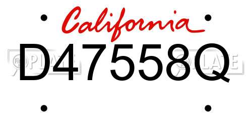 D47558Q California License Plate