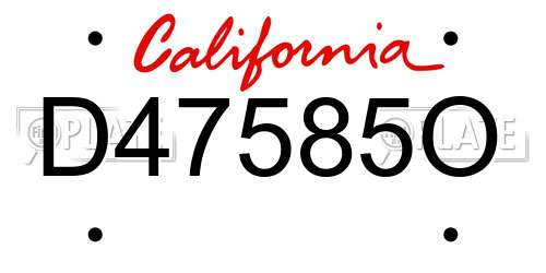 D47585O California License Plate