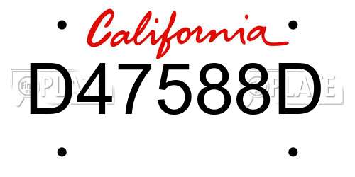 D47588D California License Plate