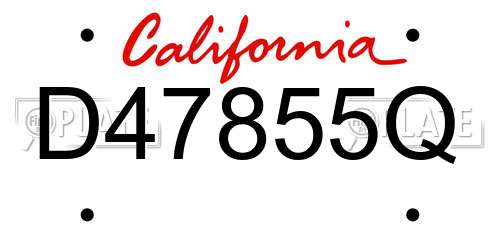 D47855Q California License Plate