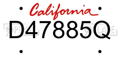 D47885Q California License Plate