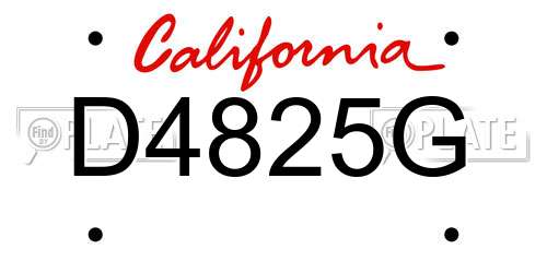 D4825G California License Plate