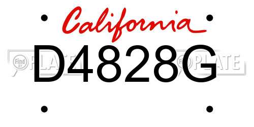 D4828G California License Plate