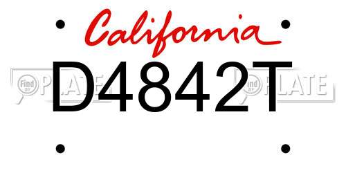 D4842T California License Plate
