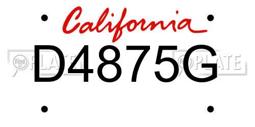 D4875G California License Plate
