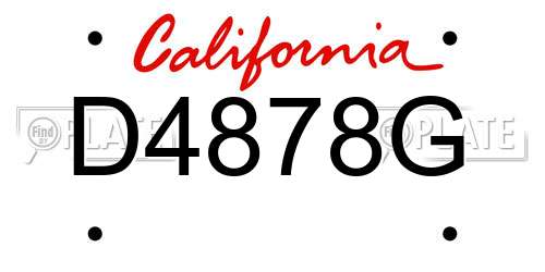 D4878G California License Plate