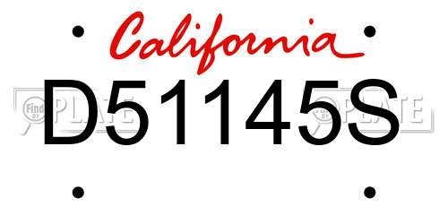 D51145S California License Plate
