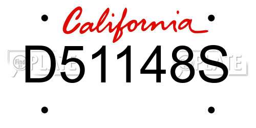 D51148S California License Plate