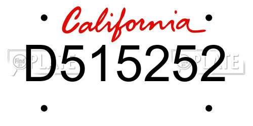 D515252 California License Plate