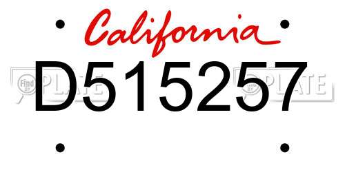 D515257 California License Plate