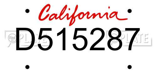 D515287 California License Plate