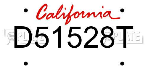 D51528T California License Plate