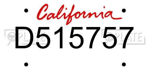 D515757 California License Plate