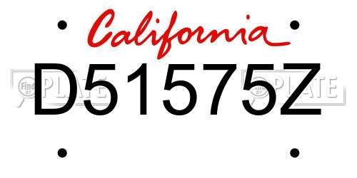 D51575Z California License Plate