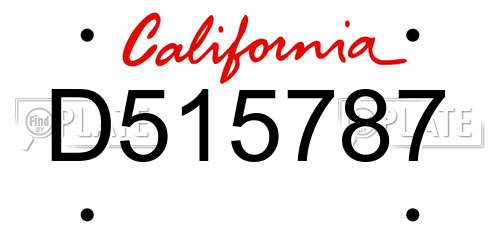 D515787 California License Plate