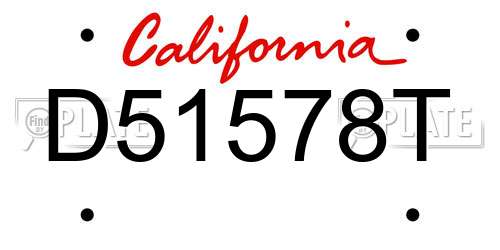 D51578T California License Plate