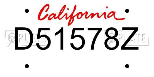 D51578Z California License Plate