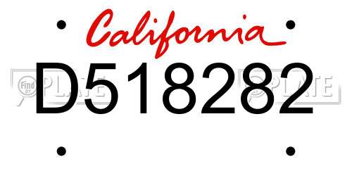 D518282 California License Plate